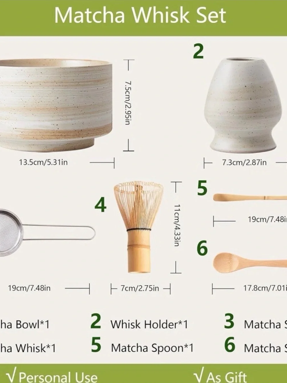 Matcha Whisk Set - Natural Beige
